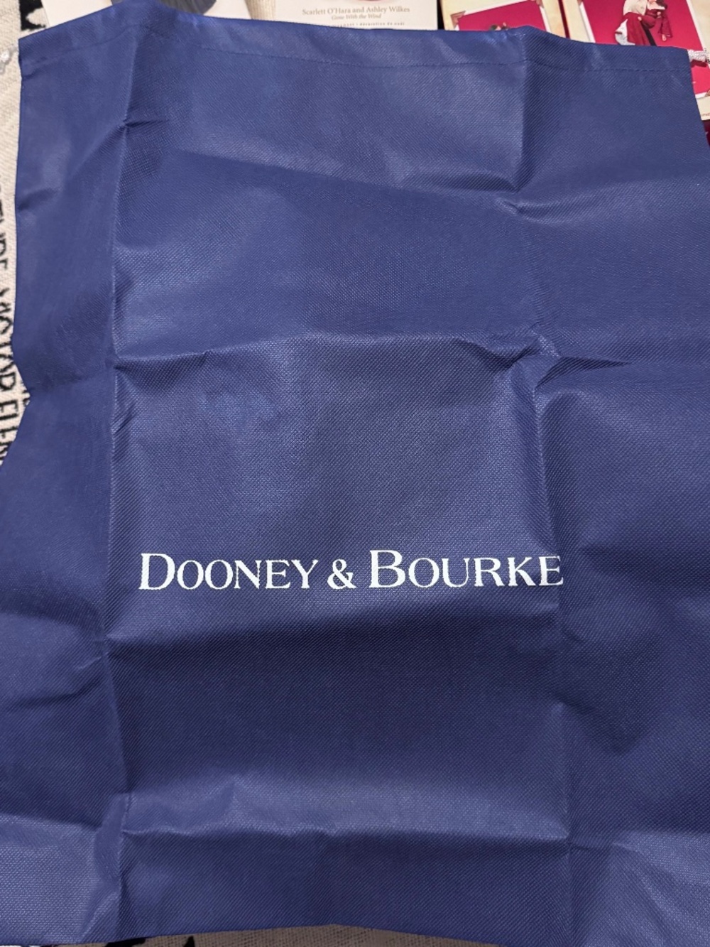 Dooney & Bourke Dust Bags Lot of 2 Navy Blue Drawstring Handbag Storage Bags
